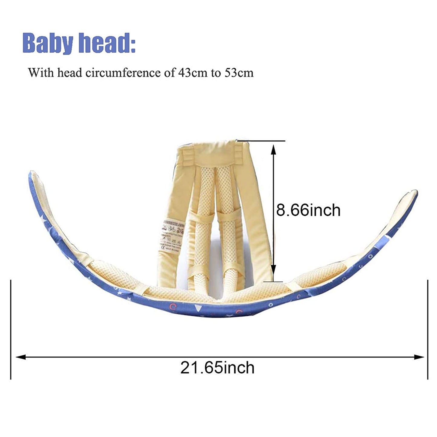 Casco para bebés  gorra suave y ajustable, estrellas azul