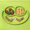 ezpz Happy Mat (Lime) - Plato de succión 100% silicona con mantel individual incorporado para niños pequeños