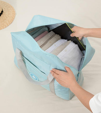 Bolsas de Viaje para Equipaje Espaciosas con Bolsillos, 2 pack celeste y verde