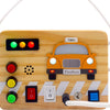 ZIESFOCE- Montessori Toys Tablero ocupado de madera, diseño taxi