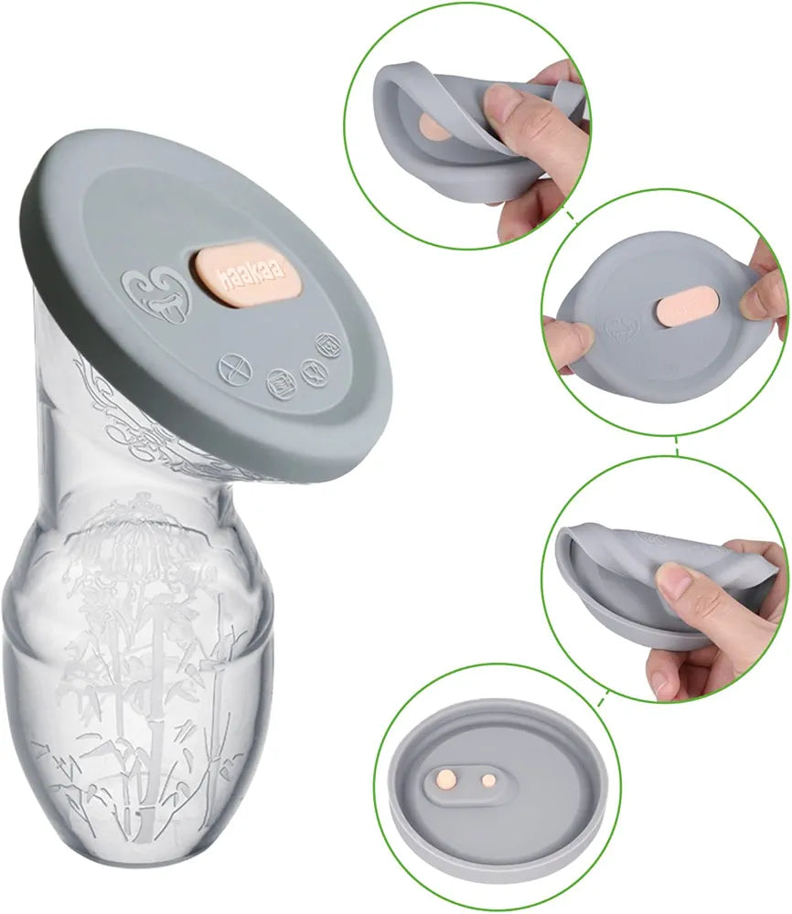 haakaa- Extractor de leche manual Colector de leche materna sin base 4oz/3.4 fl oz+tapa