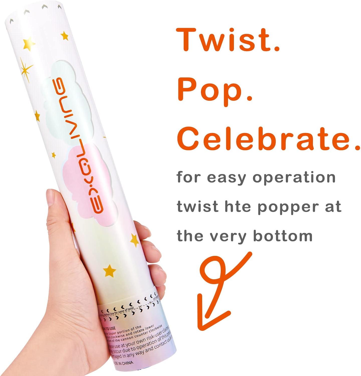 EXQLIVING-Cañones de confeti para fiestas, 6 uds de 12 pulgadas