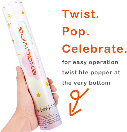 EXQLIVING-Cañones de confeti para fiestas, 6 uds de 12 pulgadas