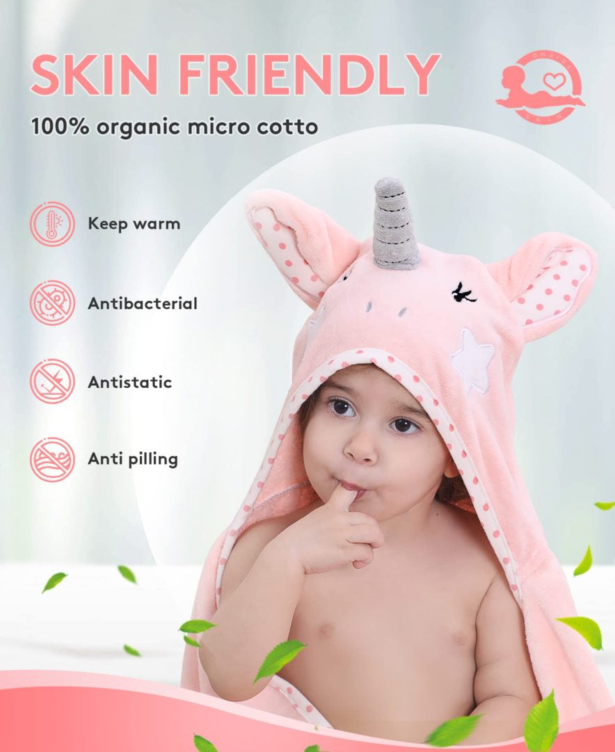 TBEZY Toalla con capucha para niños, 100% algodón