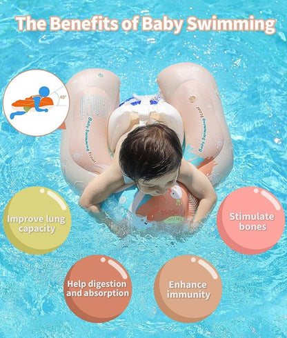 Free Swimming Baby - Flotador inflable para bebés con toldo, talla 3-24 meses