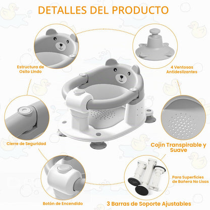 Asiento de baño para bebés de 6 meses en adelante
