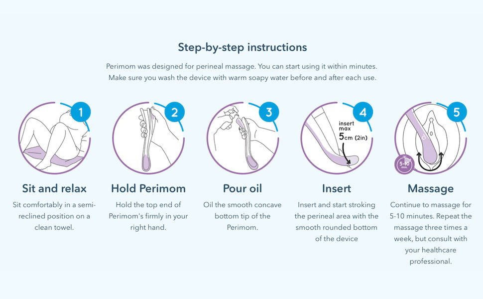 Perimom- Kit de masaje perineal para embarazo, herramienta de prevención de desgarro en partos