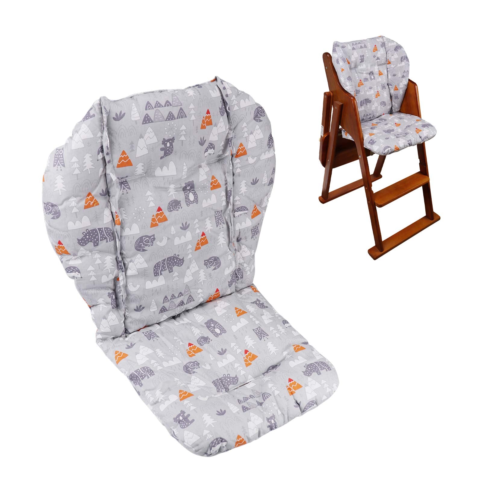 Cojín grueso para silla alta de bebé, almohadilla gruesa para silla alta de madera