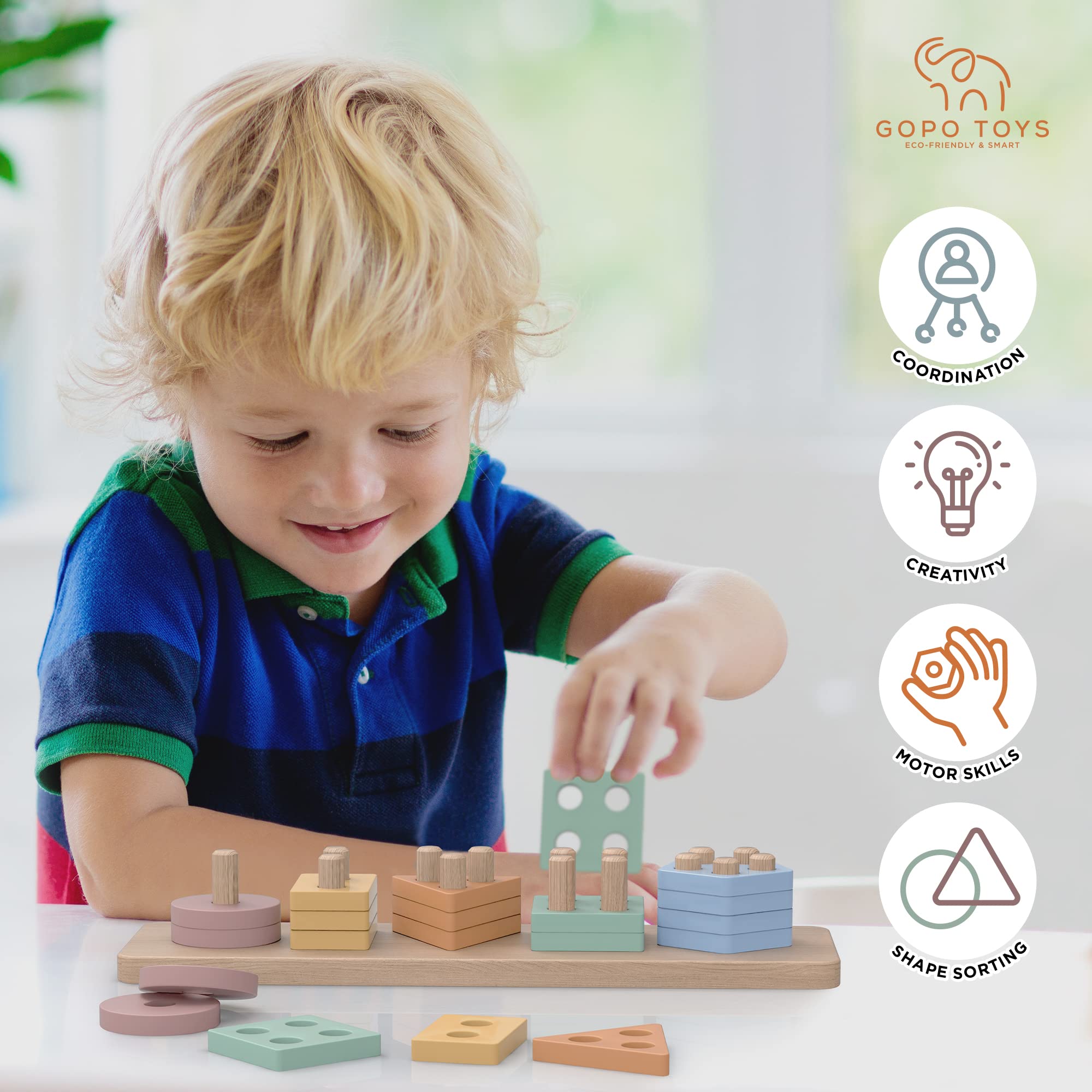 GOPO TOYS Montessori Juguetes para niños mayores de 18 meses – Mom