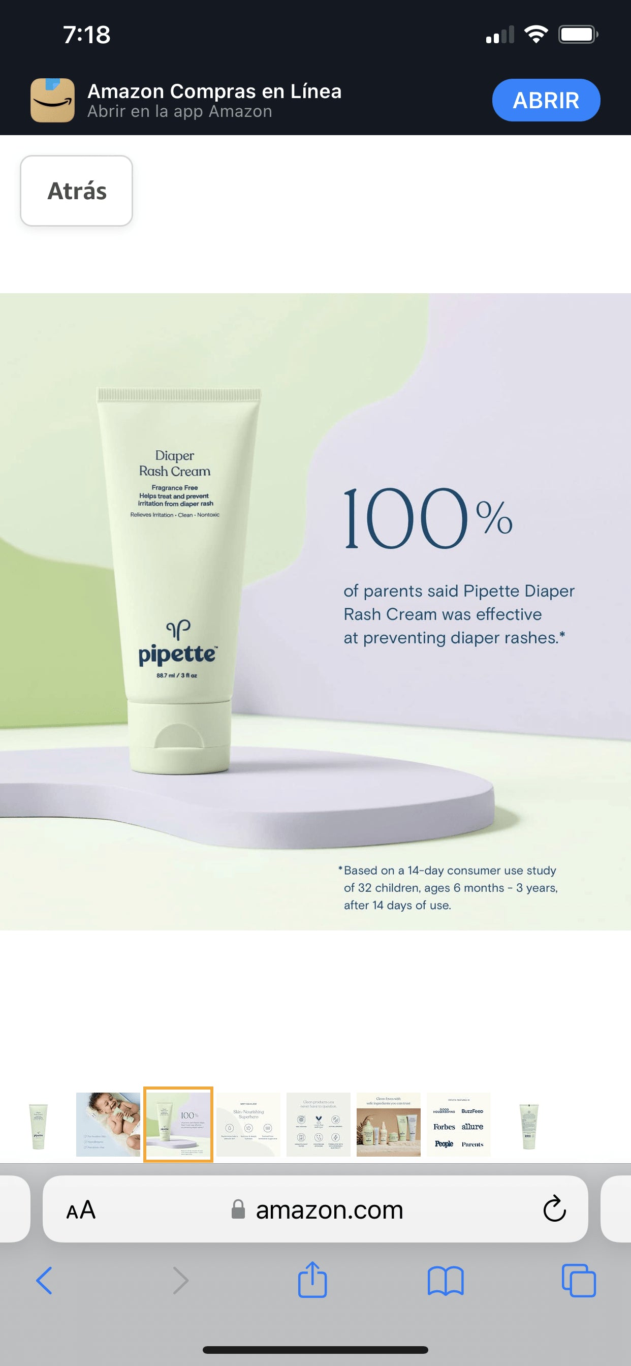 Pipette Crema para la dermatitis del pañal