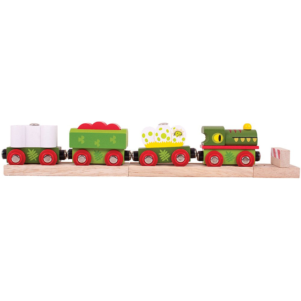 Bigjigs Rail dinosaurio Motor de ferrocarril y tren de madera Cars
