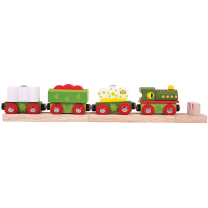 Bigjigs Rail dinosaurio Motor de ferrocarril y tren de madera Cars