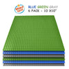 Mako toys- Placas base de construcción: placas base compatibles (6 piezas de 10" x 10") en azul, verde y gris