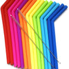 15 pajillas de colores de silicona reutilizables
