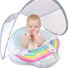 Flotador de piscina para bebés con toldo unicornio, 3-36 meses