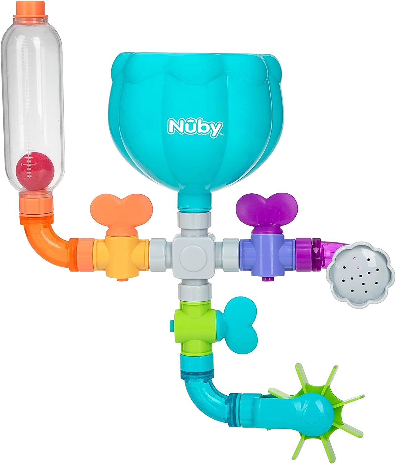 Nuby Wacky Waterworks - Juguete de baño con características interactivas para el desarrollo cognitivo