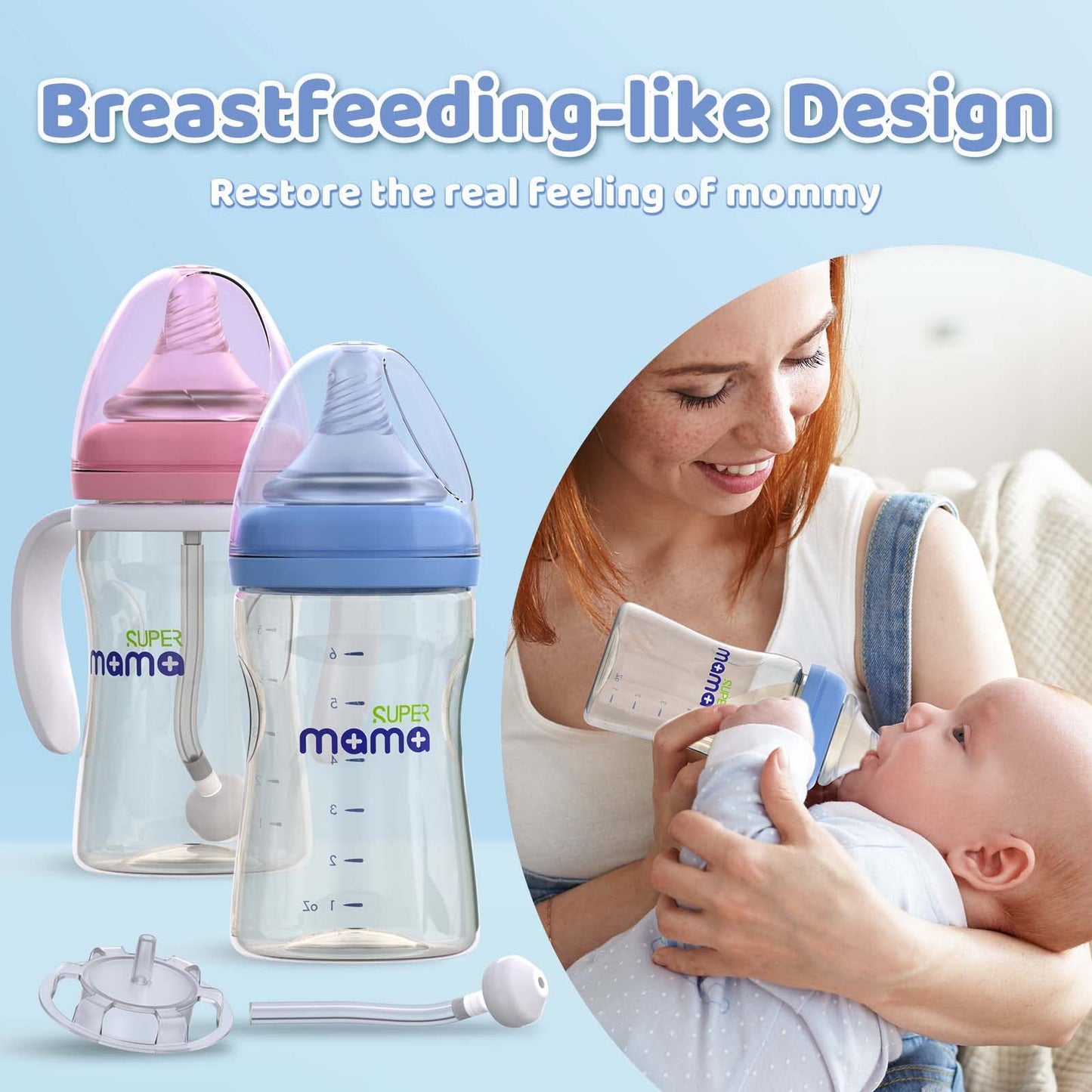 Supermama- Biberón para recién nacidos, 9 Oz, 1 ud