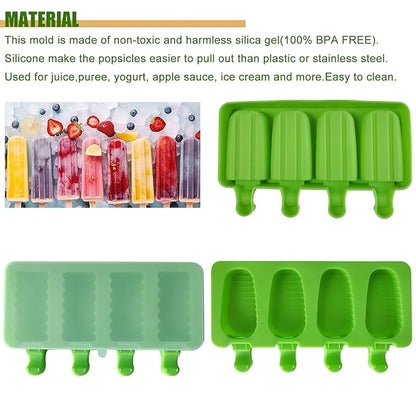 Paquete de 3 moldes de silicona para paletas, reutilizables, de 12 cavidades