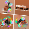 Kizeefun- Coche de control remoto, dinosaurio RC Stunt Car Invencible 360° Rolling Twister con luces