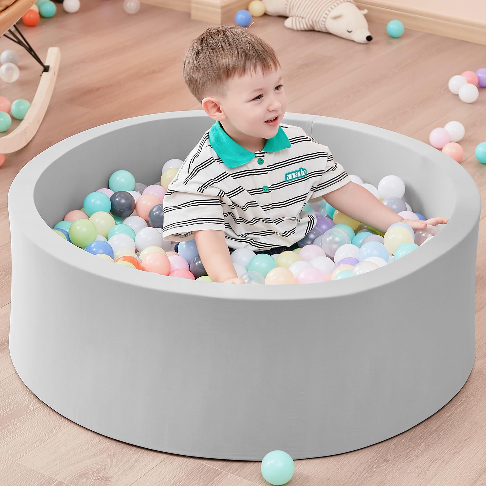 Piscina para pelotas para niños, gris (no incluye pelotas)