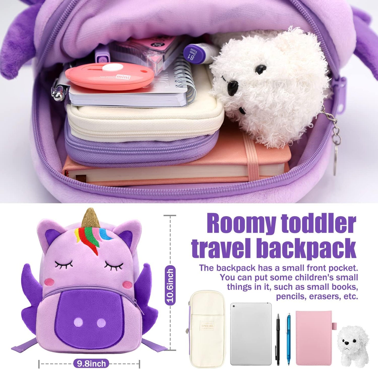 Mochila de unicornio morada