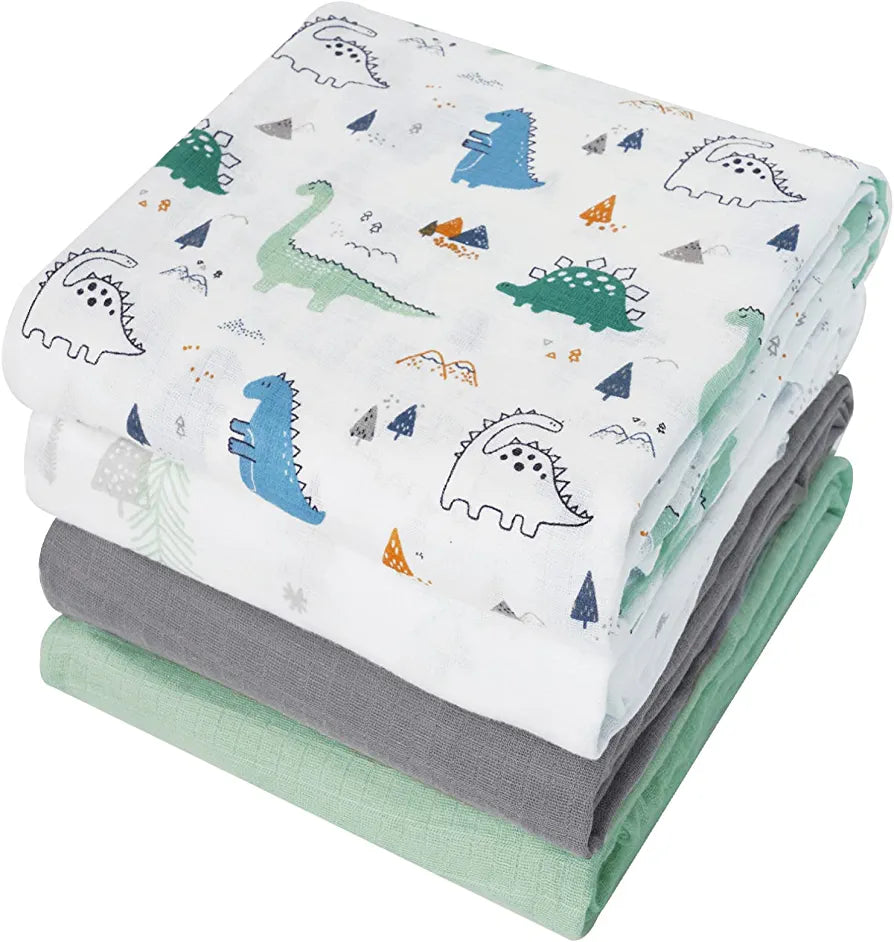 PHF Paquete de 4 mantas de muselina 100 % algodón