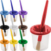 U.S. Art Supply 10 piezas de vasos de pintura antiderrame para niños con tapas de color