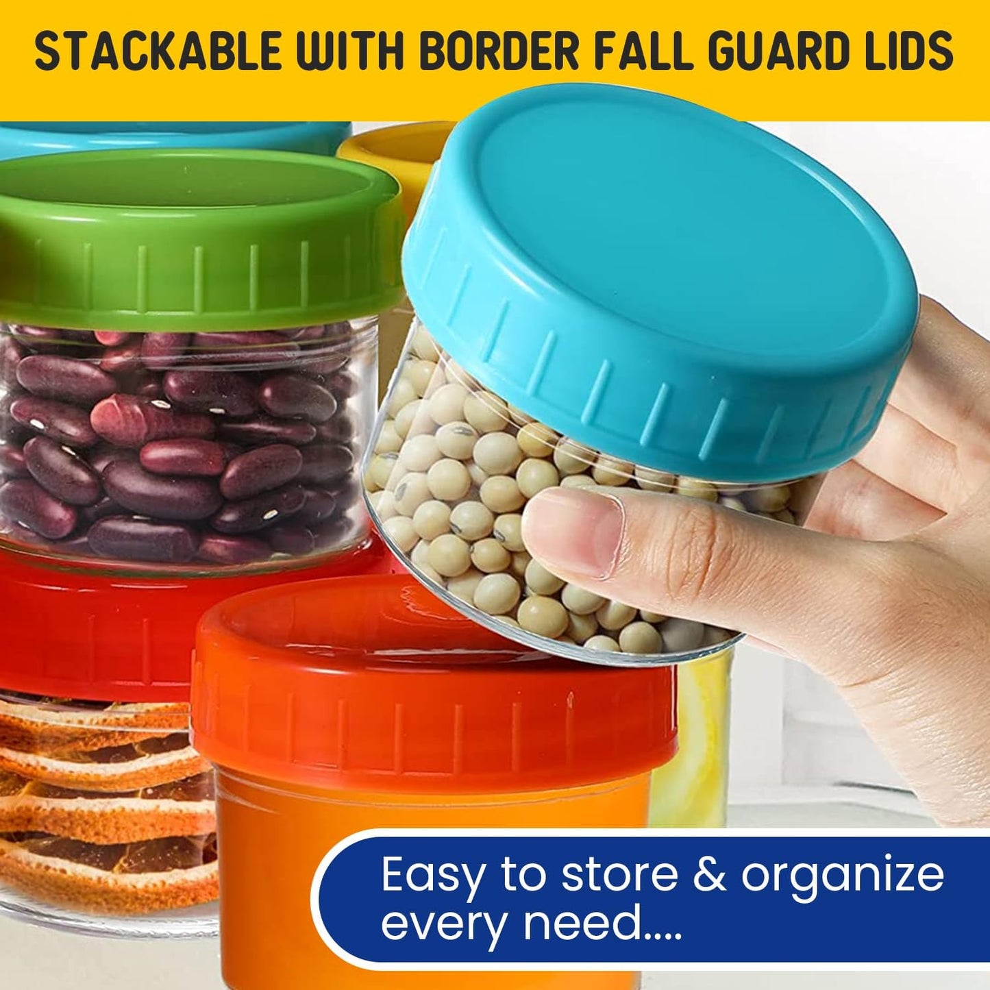 BENILAH- Recipientes de vidrio para almacenar alimentos para bebés, 12 pcs