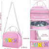 Bolsa de almuerzo grande con aislamiento, rosada, diseño lunch