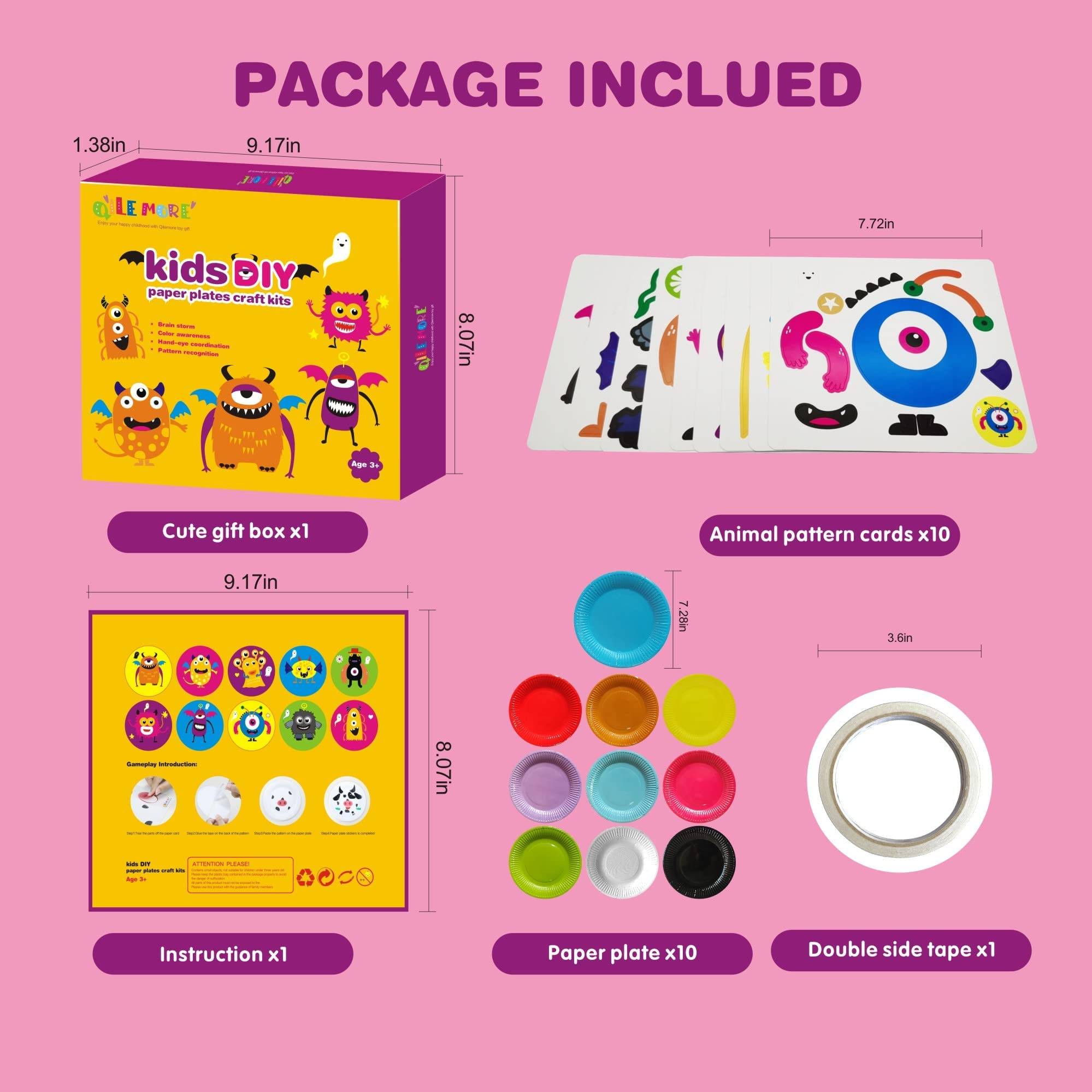 Qilemore Kits de manualidades para niños, artes y manualidades para actividades de niños pequeños, monstruos