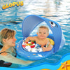 GLOPUS- Flotador de piscina para bebé con toldo extraíble