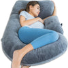 QUEEN ROSE-Almohada de embarazo con forma de U, soporte para espalda, cuello, cabeza con funda de terciopelo