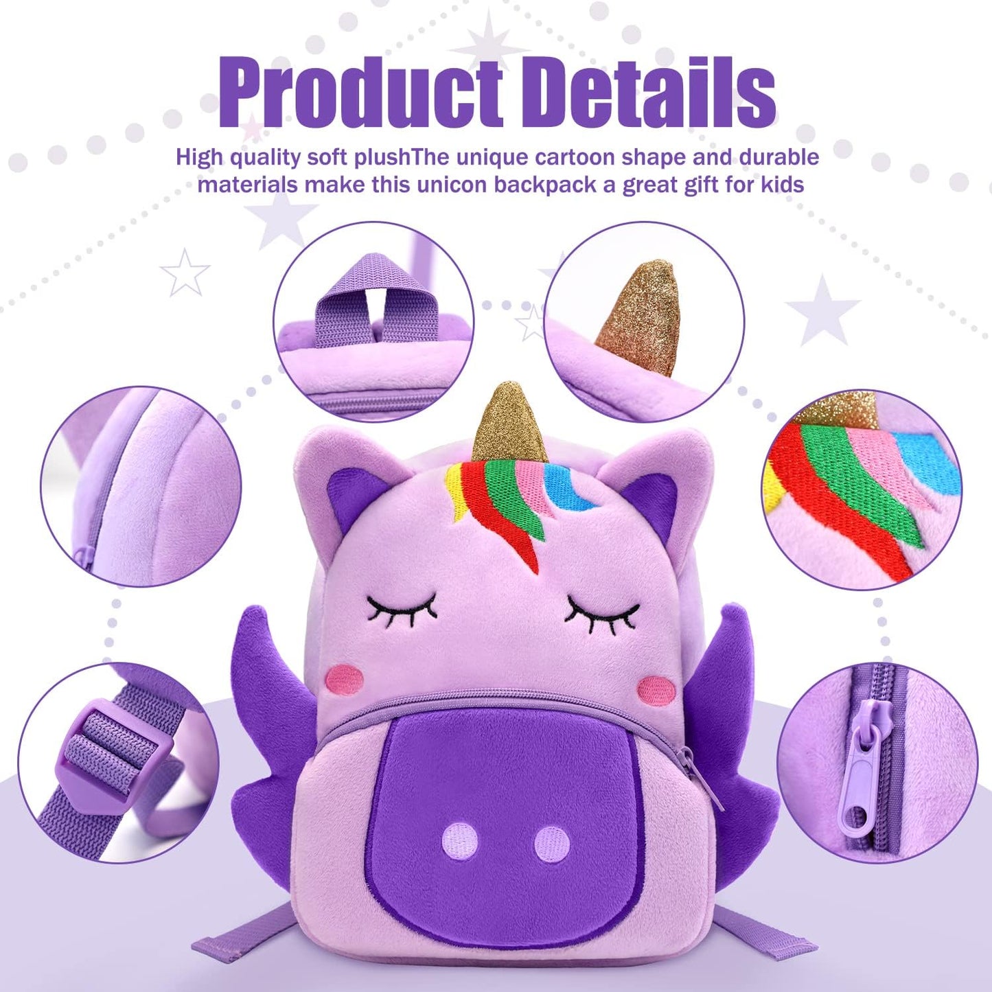 Mochila de unicornio morada