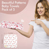 MUKIN Toallitas para bebé de muselina diseños rojos, 5 uds