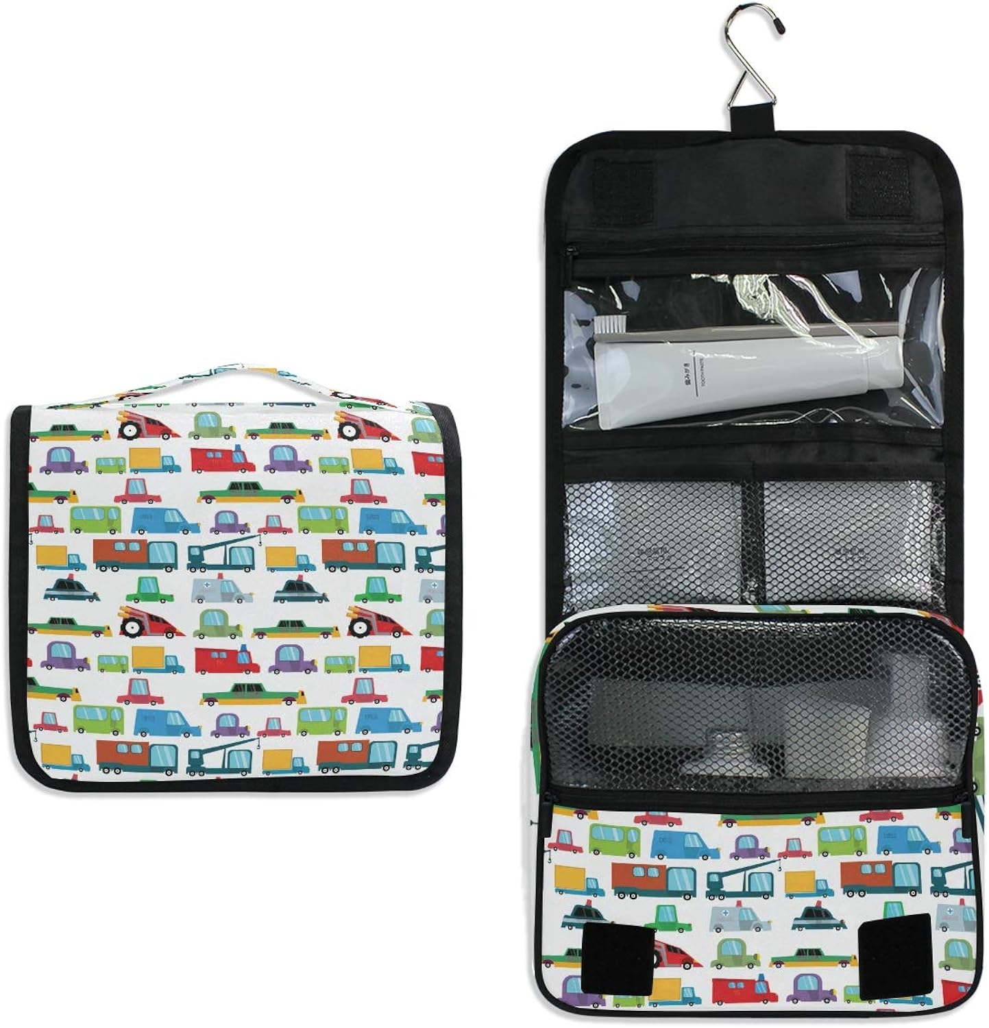 Senya- Kit de neceser de viaje colgante, diseño autos