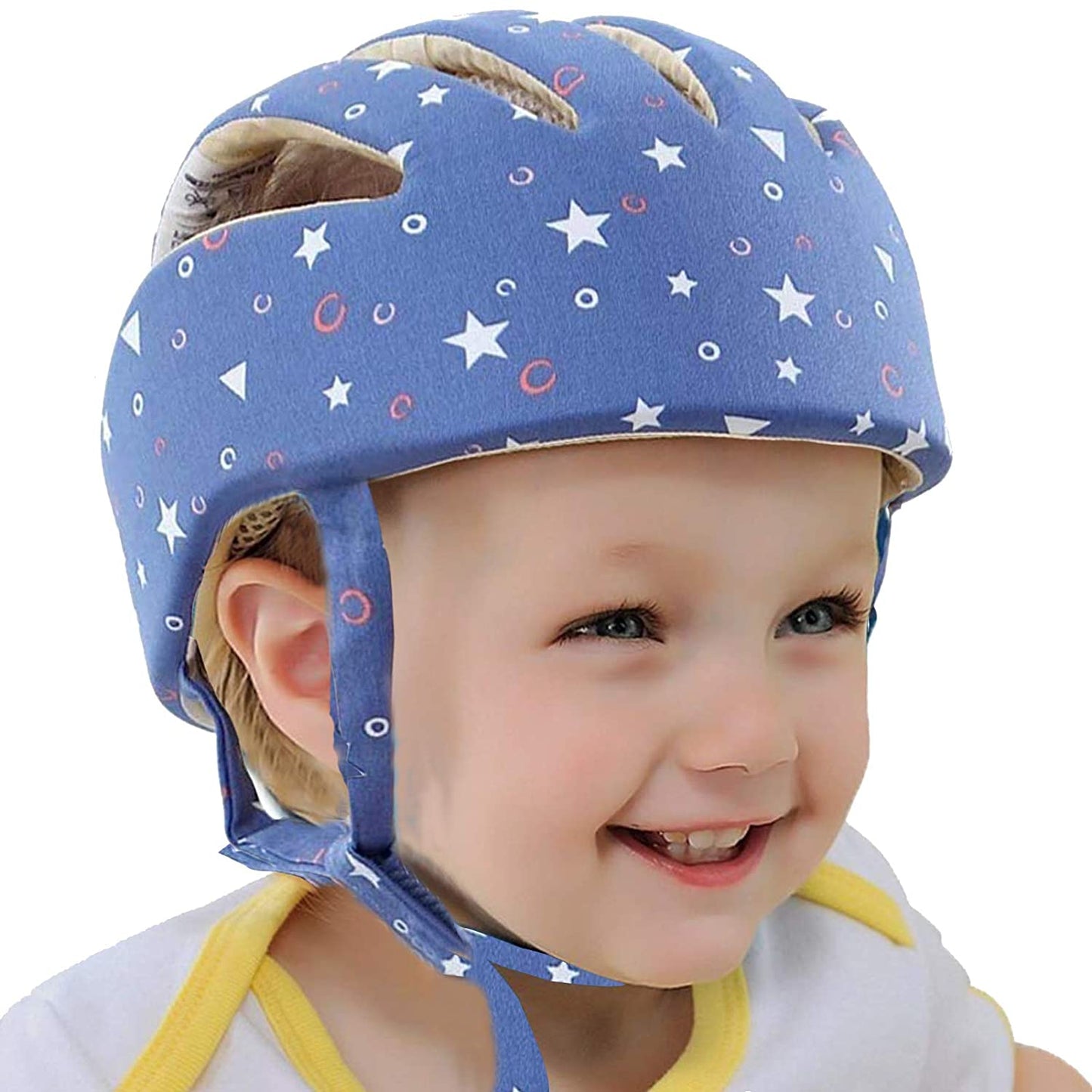 Casco para bebés  gorra suave y ajustable, estrellas azul