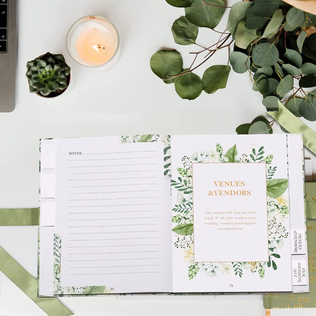 Kit de planificación de recuerdo boda cartón organizador