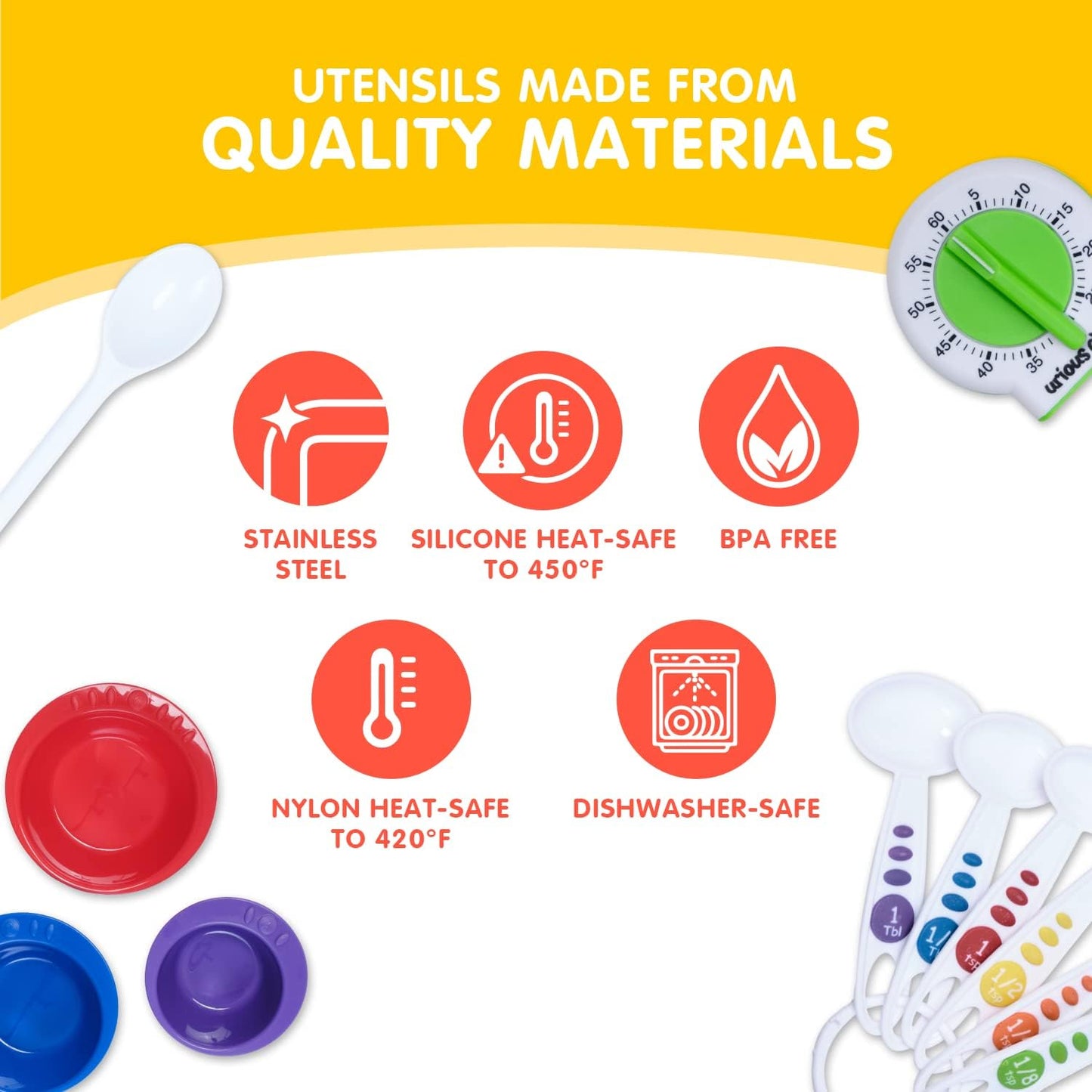 Curious Chef - Kit de medición y preparación para niños, 17 piezas