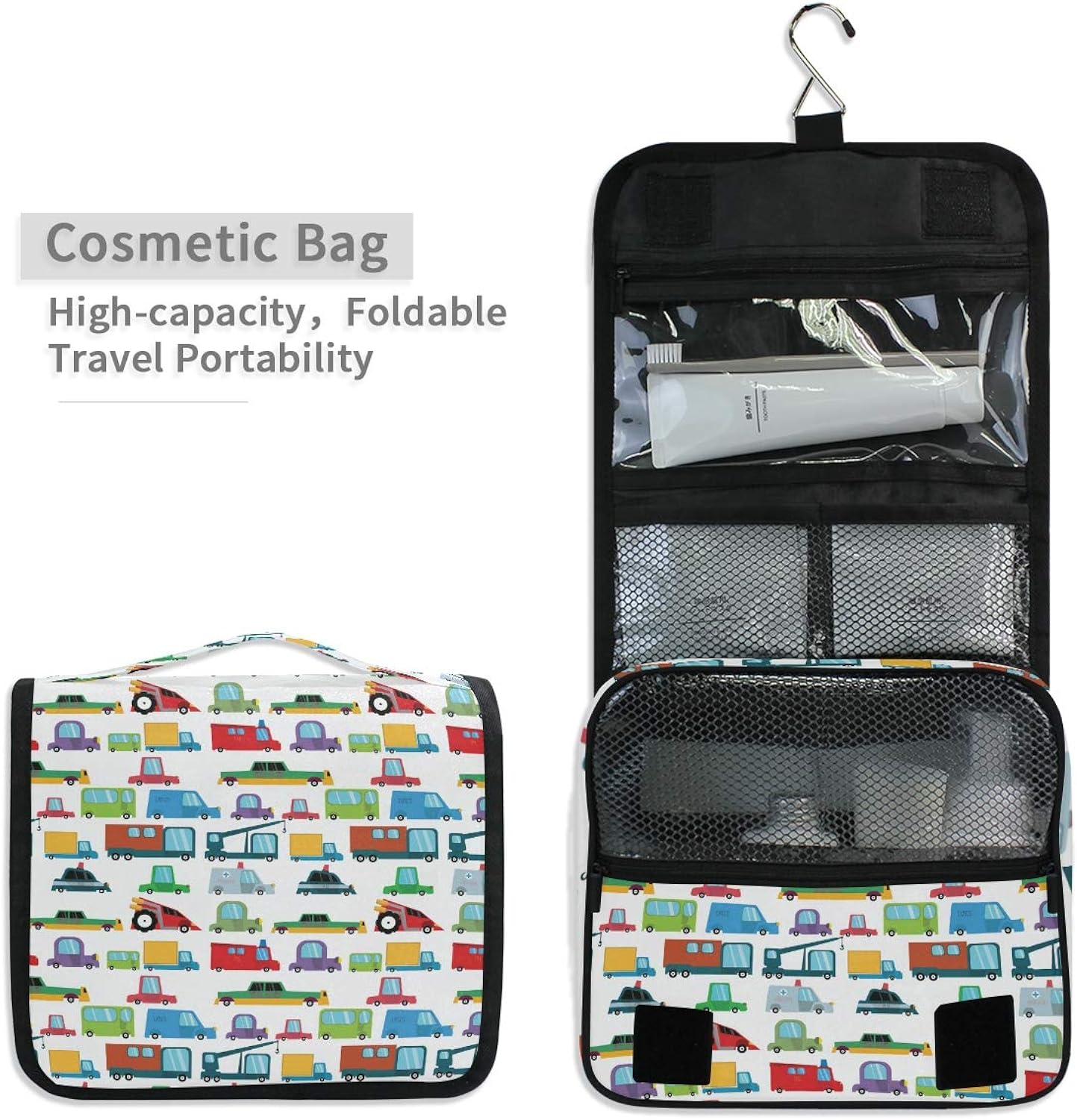 Senya- Kit de neceser de viaje colgante, diseño autos