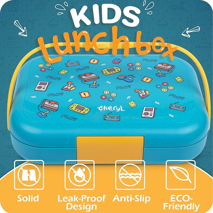 CherylBento Box para niños 32 oz, videojuegos