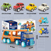 Fun toys- Camión transportador 7 en 1 y auto de tracción