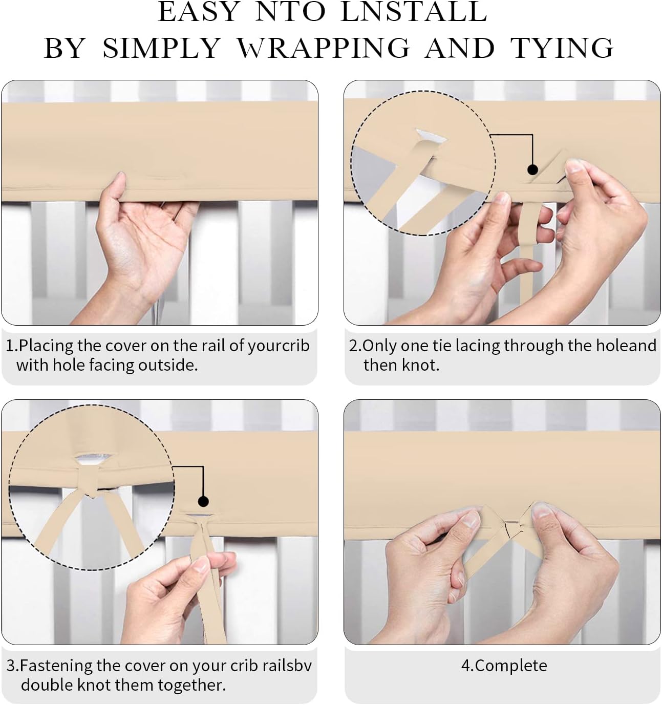 Fundas para riel de cuna, protector de borde suave para cuna de bebé, 3 piezas