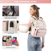 LOVEVOOK Mochila para laptop para mujer-beige-rosado