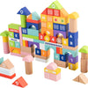 Woodenland-100 piezas de bloques de construcción de madera para niños pequeños