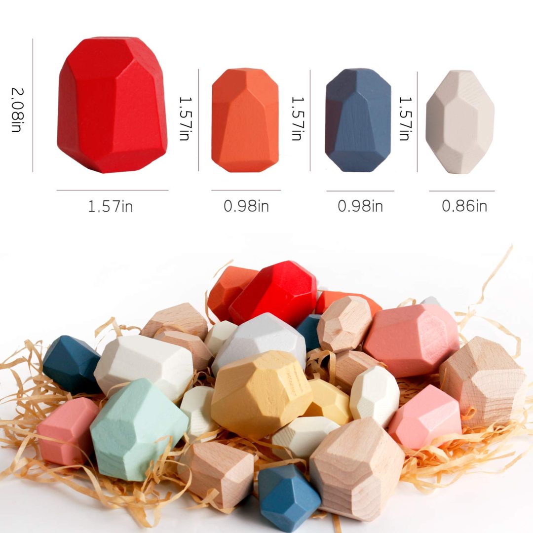 Bestamtoy- Piezas de piedra juego montessori, 35 piezas