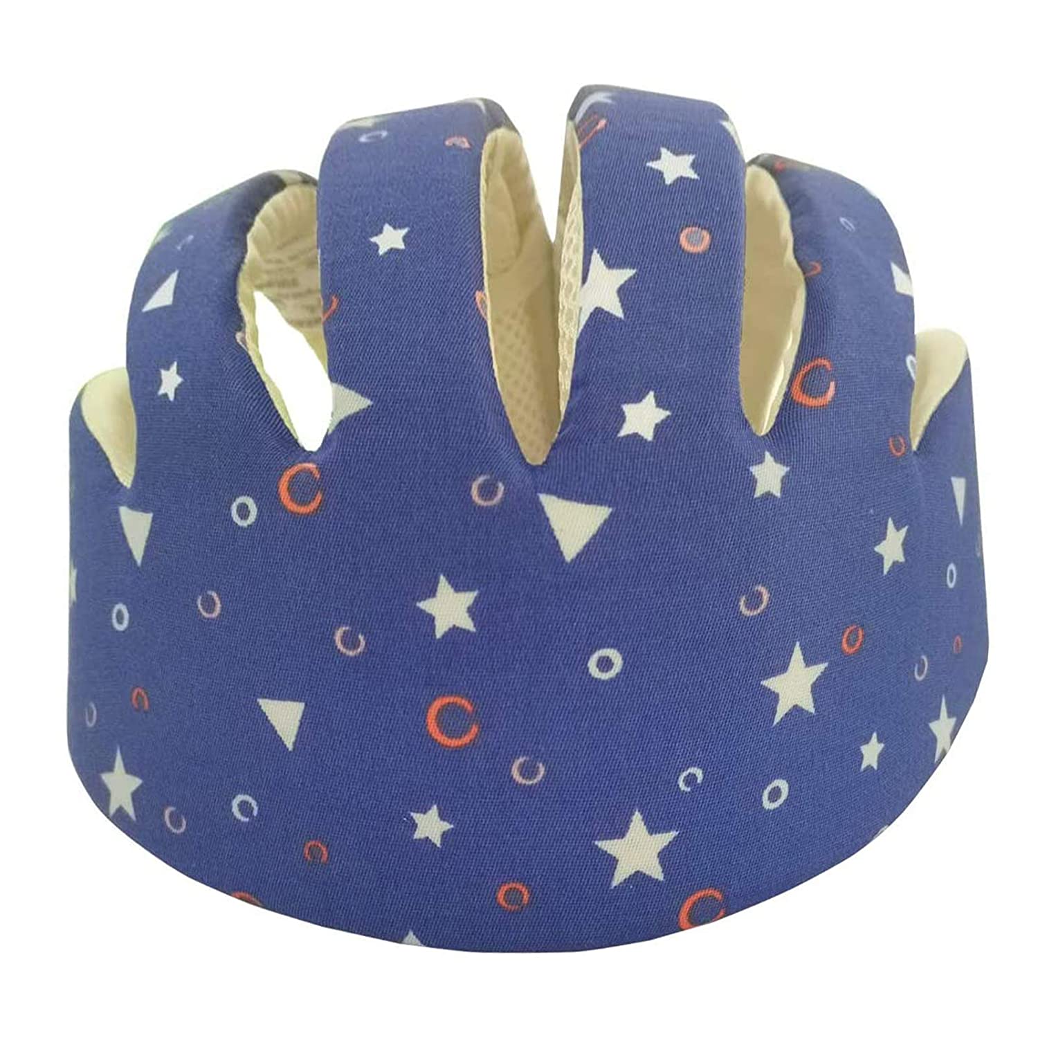 Casco para bebés  gorra suave y ajustable, estrellas azul