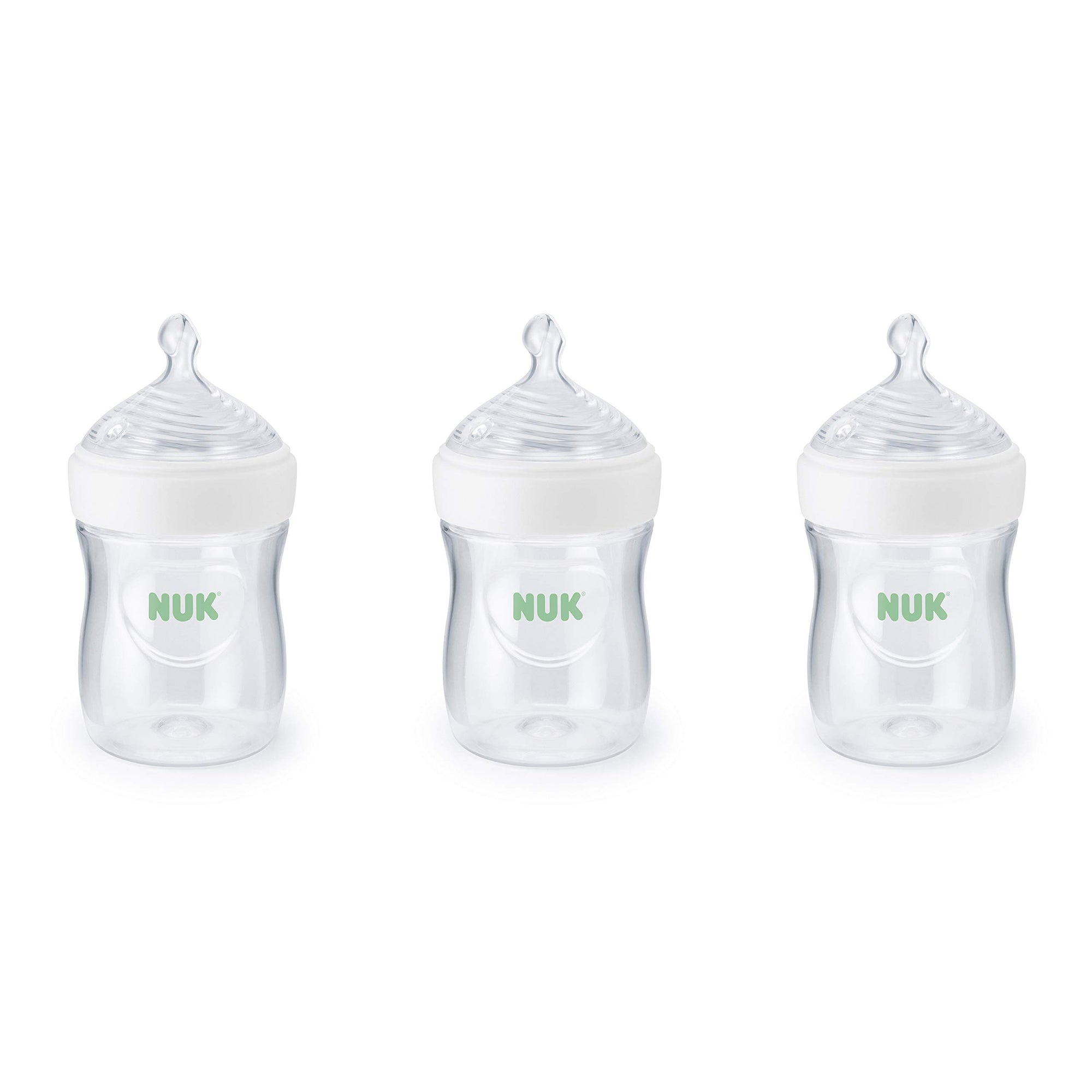 NUK Simply Natural Biberón de bebé, 5 onzas, 3 unidades, 0+ meses