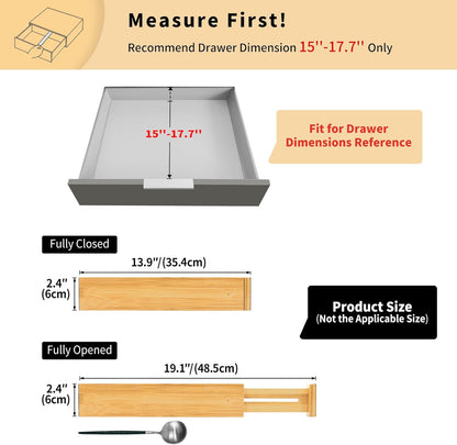 Utoplike - 2 separadores de bambú para cajones