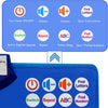 Juguete de aprendizaje bilingüe para niños pequeños: Gráfico mural electrónico interactivo del alfabeto, azul