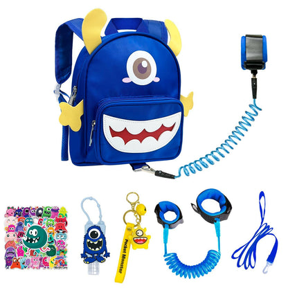 Fruitful Party-  Mochila de mounstruo para niños pequeños con cinturón de seguridad, azul